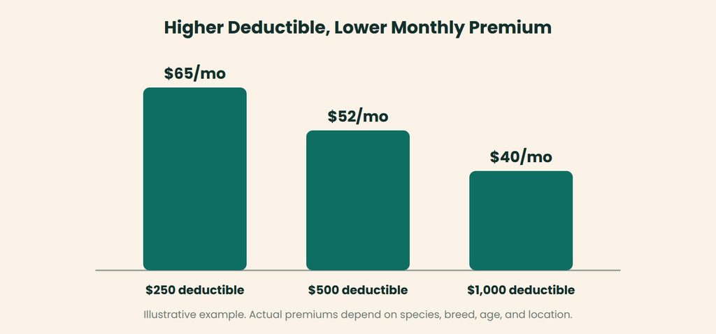Chart showing how the premium changes with the deductible